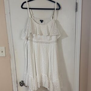 Torrid White Textured Dress off shoulder Size 1